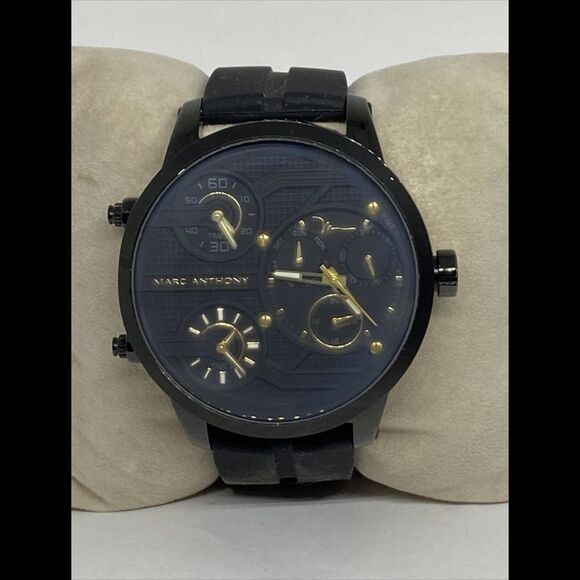 Marc Anthony FMDMA120 Men's Black Silicone Analog Dial Quartz Wrist Watch EY566 - Picture 1 of 12
